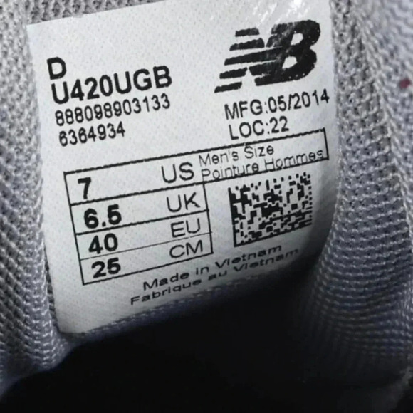 New Balance 420 Gray Red Running  Shoes Sneakers Suede Size 7 - Picture 11 of 11